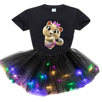 Vaikas Mergaičių Drabužių Nustatyti 2020 m. Vasaros Marškinėliai Vaikams Suknelė Drabužių Komplektus 44 Cat Naujus 2vnt Kostiumas Tutu Suknelė Šviesos diodų (LED) Gimtadienio dovana