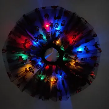 Vaikų šviečiantys LED Tutu Sijonas Cosplay Karnavalas Šalies Helovinas Kostiumų Karnavalas, Gimtadienis vaikams, sijonas, Juoda Kaukolė