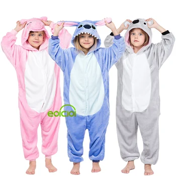 Vienaragis Nustatyti Kigurumi Vaikai Pižama Nustatyti Gyvūnų Panda Pižama Mergaitėms Berniukai Namų Drabužiai Flanelė Gobtuvu Vaikų Sleepwear Drabužiai