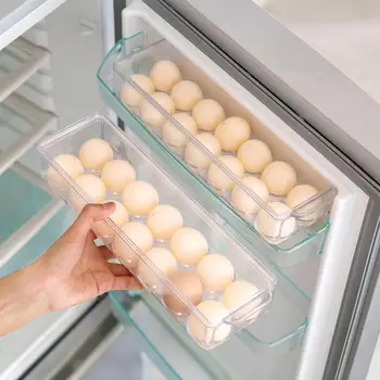 Virtuvės Konteineriai, Kiaušiniai, Sandėliavimo Konteineriai, Langelyje Šaldytuvas Organizatorius Kiaušinių Konteinerių Skaidraus Plastiko Dėžutė Atveju Išlaikyti Švieži Kiaušiniai