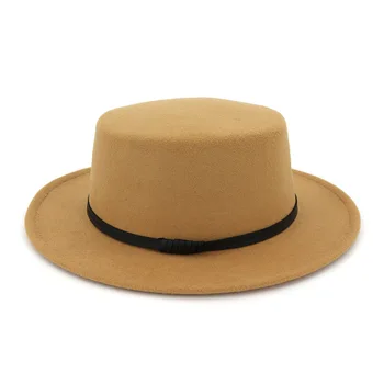 Vyrai Fedora skrybėlės moterims Paprastų vilnonių skrybėlę džiazo skrybėlės Britų stiliaus skrybėlių Mados skrybėlę rudens žiemos big kartu Spalvotų skrybėlę