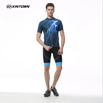 XINTOWN 2017 Naujas modelis Cheji Dviratį Dviračiu Drabužių Žaibo Dviračiu Dėvėti Vyras Trumpą rankovė džersis /Mens Ciclismo Drabužiai