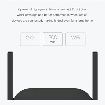 Xiaomi Mijia WiFi Kartotuvas Pro 300M Mi Stiprintuvo Tinklo Expander Maršrutizatorius, Maitinimo Extender Roteador 2 Antena Maršrutizatorius 