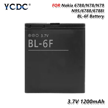 YCDC 3.7 V 1200mAh Originalus Ličio baterijos Įkrovimo 3.7 v bl6f BL-6F baterija BL-6F baterija BL 6F Baterija Nokia N78 N79 N95(8G) 6788 6788I