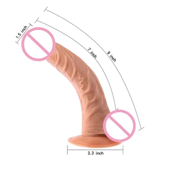 YUELV 9 Colių Lenktas Tikroviškas Dildo Didelis Dirbtinis Penis Penis Penis Su siurbtuko G-spot Skatinti Suaugusiųjų Sekso Žaislai Moterims