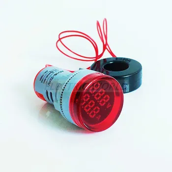 Įtampa srovės Matuoklis 22mm LED Skaitmeninis Displėjus Indikatorius Volt Indikatorius Signalo Lemputė Voltmeter Žibintai Testeris Ammeter ir Volmeter