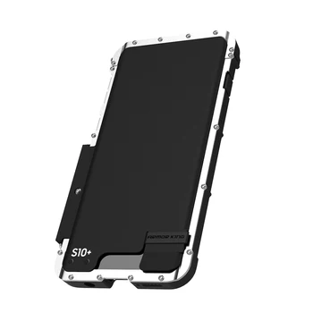Šarvai flip Cover odinis dėklas atramą Samsung Galaxy S10 S8 S9 S10 Plus Pastaba 8 9 Atvejais Aliuminio Metalo, atsparus smūgiams Coque
