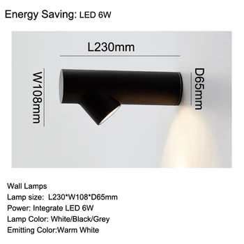 Šiuolaikinių LED sienos lempa 6W namų puošybai Plauti sienos šviesos gyvenamasis kambarys miegamasis vonios kambarys Aliuminio apšvietimo Paroda 
