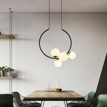 Šiuolaikinių LED šviestuvo paprasta juoda ir balta LED šviestuvo kambarį liustra loft liustra virtuvės apšvietimo apdaila