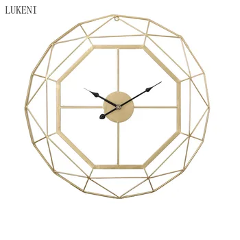 Šiuolaikinės Kūrybos Aukso Didelis Geometrinis Dydis 60cm Kaustytomis Geležies Sieninis Laikrodis Namie Kambarį Laikrodis Žiūrėti Kabantys Papuošalai