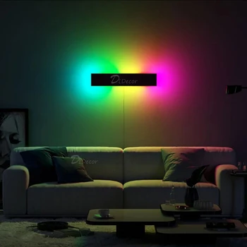 Šiuolaikinės RGB LED Sienos lempos Kambarį Patalpų Apdailos Spalvinga Miegamojo Lovos Sienos žibintai Valgomasis Apšvietimas, šviesos srautą galima reguliuoti Šviesos