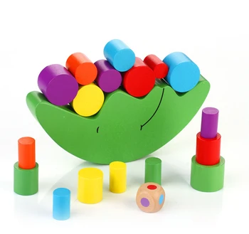 Švietimo Medienos Mėnulis Pusiausvyrą Žaidimas Blokai Dovana Žaislai spalvinga vaikų 