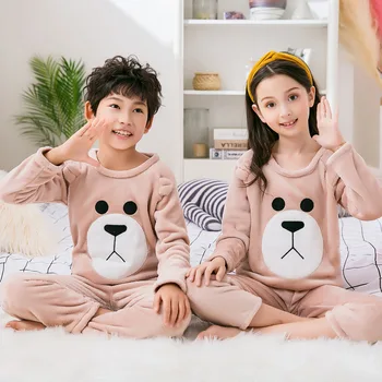 Žiemos Berniukų, Mergaičių Sleepwear Pižama Nustatyti Animacinių Filmų Totoro Homewear Drabužiai Tiktų Panda Visą Rankovės Pijamas Infantil Pižamos Vaikams