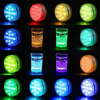 2020 m. Atnaujinti 13 LED RGB Povandeninis Žibintas Su Magnetu ir siurbtukas Baseinas Šviesos Povandeninis Arbatos Naktį Šviesos Tvenkinys