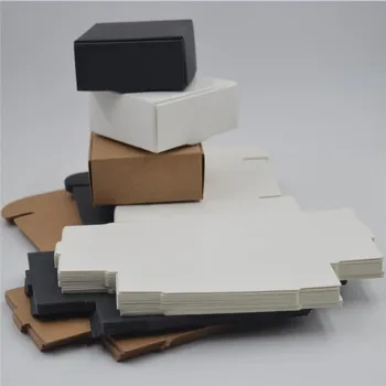 50pcs Juoda Balta Kraft Popieriaus Lankstymo Lauką Tuščią Kartono Pakuotės Dėžutė Mini Rankų darbo Muilas Box 