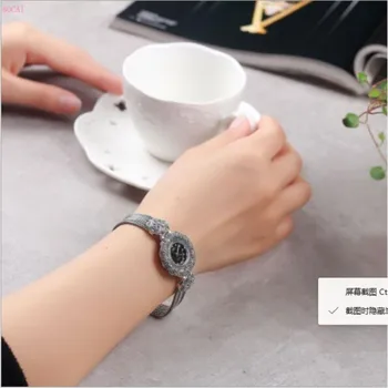 BOCAI S925 sterlingas sidabro apyrankės bižuterijos Tailando sidabro slyvų žiedų watchband žiūrėti grynas Argentum vertus, grandinės moterims