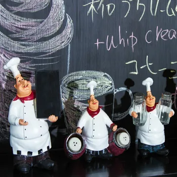 Europos Retro Dervos Virėja Salt Shaker Stalčiuko Balta Skrybėlę Spalvos Tapybos Figūrėlės Virtuvės Darbastalio Apdaila Miniatiūros