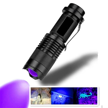 LED UV Žibintuvėlis Ultravioletinių spindulių Žibintuvėlis Skorpionas Medžioklės Fakelais, Su Zoom Funkcija Mini Juodas UV Šviesos Augintinio Šlapimo Dėmes Detektorius