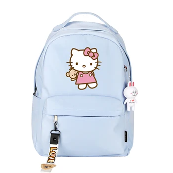 Mados Anime Hello Kitty, Moterims, Kuprinės, Mokyklos Maišus Paauglių Mergaičių Mielas Pink Kuprinė Kelionės Peties Bacpack Nešiojamojo kompiuterio Krepšys