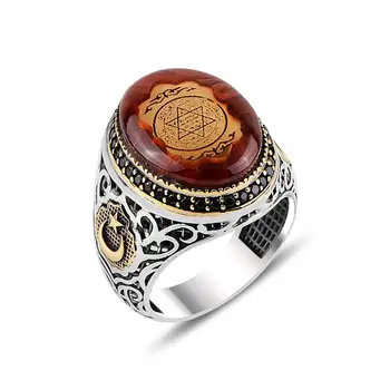 Naujos Mados Islamo Amuletas Žiedas 