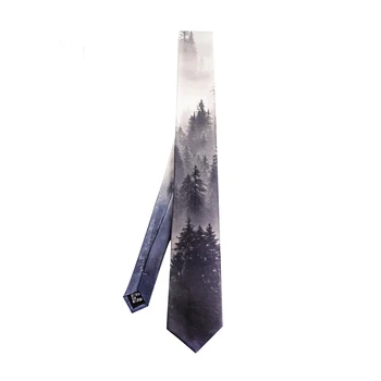 Nemokamas Pristatymas Naujos Vyrų vyrų Mados spausdinti ant kaklo Kaklaraištis, moterys, 7cm spausdinimo rūko miškų gradientas kraštovaizdžio Kinų stiliaus asmenybė