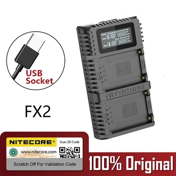 Nitecore FX2 PRO Dual Slot USB KS Kroviklis Skirtas Fujifilm GFX50S/50R Compatiple su NP-T125 Fotoaparato baterijos