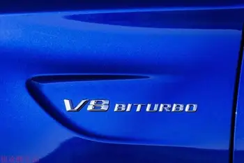 1 VNT 3D ABS Automobilių lipdukas V8 Biturbo Emblema lipdukas V12 Biturbo ženklelis Auto Priekiniai /šoniniai lipdukai automobilio stiliaus
