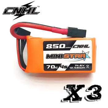 3PCS CNHL MiniStar 850mAh 14.8 V 4S .70C Lipo Baterija Su XT60 Plug
