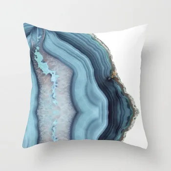 45 * 45CM pagalvės užvalkalą Mėlyna abstrakčių geometrinių spausdinti poliesteris užvalkalas Aikštėje dekoratyviniai pagalvių užvalkalai