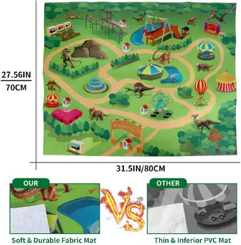 RCtown Dinozaurų Žaislai Modeliavimo Figūra Veiklos Žaisti Mat Švietimo Realus Dinozaurų Playset Nuotykių Kilimėlis su Medžiais