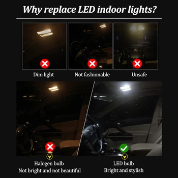 12pcs Balta Canbus LED Interjero Šviesos +Licenciją plokštelės šviesos Rinkinys, Skirtas 