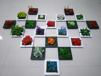 2020 3D Kūrybos metope sultingi augalų, medžio Imitacija, foto rėmelis sienų apdailai dirbtinės gėlės namų dekoro Kambarį