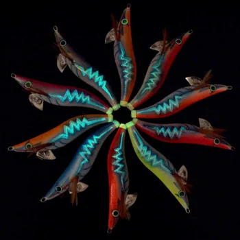 3PCS Egi 3.5# Multi-Color Šviesos Krevečių Masalas Jūrinės Žūklės Kalmarai Kablys Sunku Žvejybos Masalas Aštuonkojai