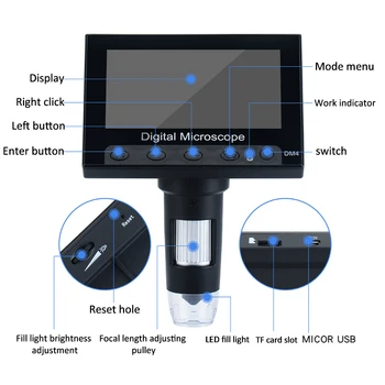 800x Micro USB Skaitmeninis Elektroninis Mikroskopas DM4 4.3