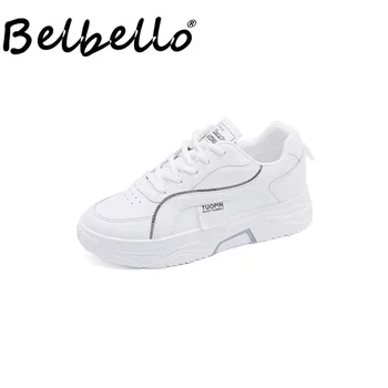 Belbello Balti batai moteriška studentų karšto parduoti Sportbačiai Kvėpuojantis Universalus Atsižvelgiant vaizdus moterų bateliai, Laisvalaikio bateliai