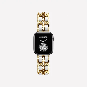 Grandinės Odinis Dirželis Riešo Watchband apple watch band 44 mm Iwatch series 5 4 3 2 priedai 38MM 40 42MM diržo Kilpos Apyrankė