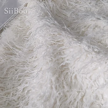 Kreminė 7cm ilgio krūva purus dirbtiniais tibeto avių kailių audinio naujagimiui fotografijos rekvizitai tissu 160*50cm 1pc SP5572 Nemokama Laivas