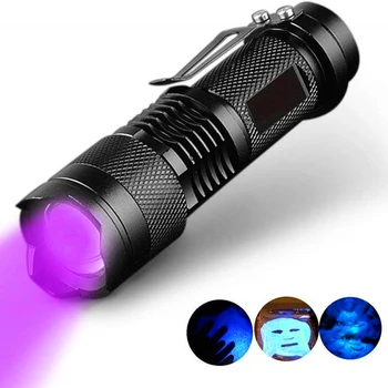 LED UV Žibintuvėlis Ultravioletinių spindulių Žibintuvėlis Skorpionas Medžioklės Fakelais, Su Zoom Funkcija Mini Juodas UV Šviesos Augintinio Šlapimo Dėmes Detektorius