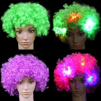 Nuostabi Sprogimo galva, LED lemputės Mirksi Plaukų Perukas Gerbėjai Įdomus Helovinas Šalis Rave Dekoras
