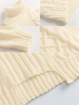 Rudenį ir Žiemą Moterims, Ilgai Stiliaus Baltos Seksualus Off Peties Golfo Šiltas Megztinis Prarasti Moterų Šilumos Trikotažas Džemperiai