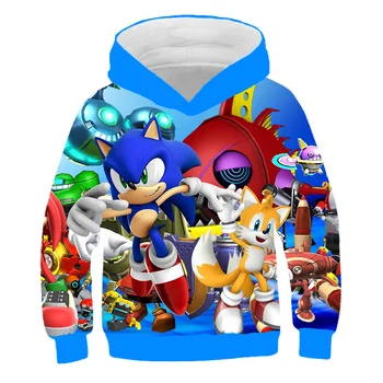Sonic the hedgehog hoodies 2020 m. Vaikams, Cartoon Tracksuit Sportiniai Drabužiai Rudens plonas Megztinis su Gobtuvu Megztiniai vaikams