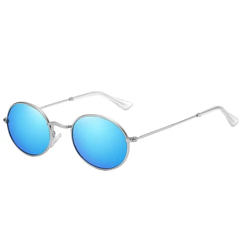 VCKA 2020 Retro Apvalūs akiniai nuo saulės Vyrų, Moterų, Prabangos Poliarizuota metalo rėmo akiniai Derlius Mažas UV400 Poliarizuota Punk Akiniai