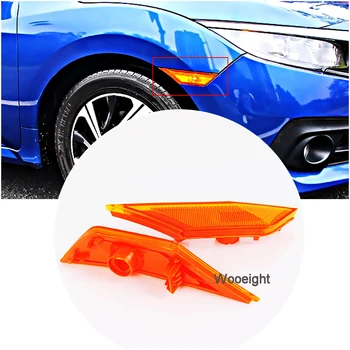2x Orange Priekiniai Raketos Šoniniai Gabaritiniai LED Posūkio Signalo Žibintai Sparnas Lapų Lempos Dangtelis Tinka Honda Civic 2016-2020 34300-TET-H01