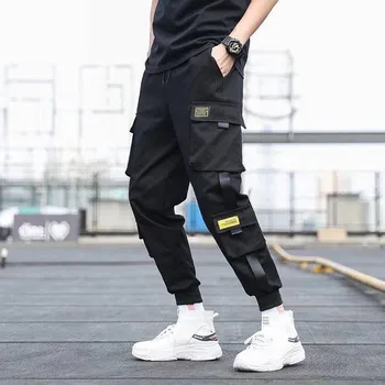 4XL Vyrų Multi-pocket Haremas Hip Pop Kelnės Kelnės Streetwear Sweatpants Hombre Vyrų Atsitiktinis Mados Krovinių Kelnės Vyrams Jogger Kelnės