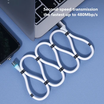 Anti-apvijos magnetinis 3A greito įkrovimo kabelis iphone USB C tipo micro USB 3 1. įkrovimo duomenų perdavimo kabelis, skirtas mobiliesiems