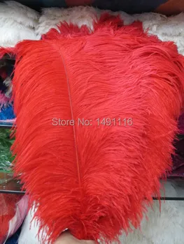 Didmeninė 50pcs natūralūs raudoni plaukai stručio plunksna 35-40cm / 14-16 colių plunksnų vestuvių ceremonija karšto