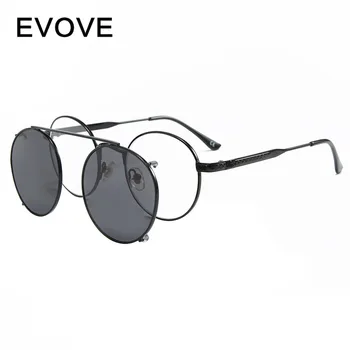 Evove magnetinio akinių rėmeliai vyrų, moterų dvigubo lęšio akiniai nuo saulės veidrodis vairavimo trumparegystė dioptrijomis derliaus turas steampunk