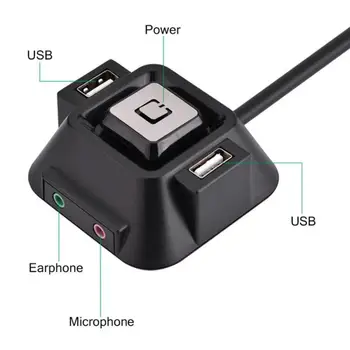 KOMPIUTERIO Atveju Jungiklis Įjungimo/išjungimo Mygtukas Su dviem USB jungtimis su Mic Garso / Mikrofono prievadai Lizdas