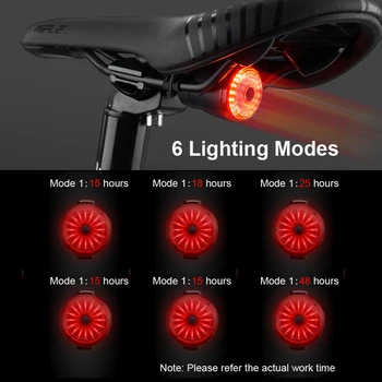 NEWBOLER Smart LED Dviračio Žibintas Galinis Atgal Mtb Kelių Stabdžių Šviesos Signalų USB Mokamas Raudona Dviračių Lempos 