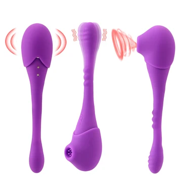 OLO Bendable Dual Galvos Spenelių Clit Čiulpti AV Stick Klitorio Vibratorius G Spot StimulatorVibrator Lazdelė Sekso Žaislai Moterims